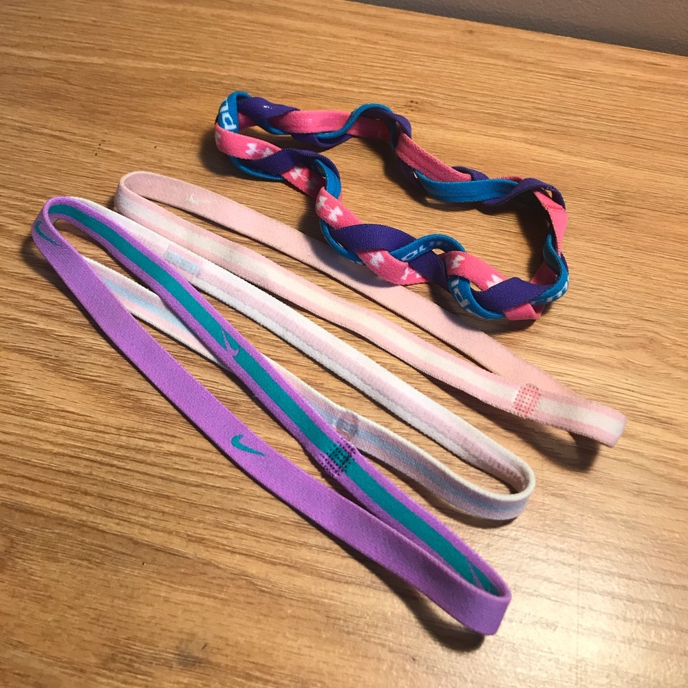 Nike and Underarmour headbands